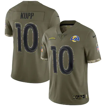 mens nike cooper kupp olive los angeles rams 2022 salute to